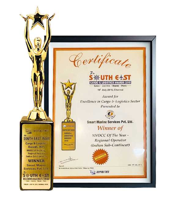 SMS awarded NVOCC of the year 2015 by SECC